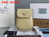 Prada Brushed Leather Mini Bag in Desert Beige 1BH185 Replica