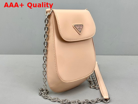 Prada Brushed Leather Mini Bag in Nude 1BH185 Replica