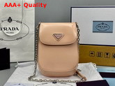 Prada Brushed Leather Mini Bag in Nude 1BH185 Replica