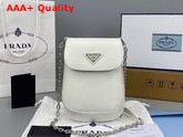 Prada Brushed Leather Mini Bag in White 1BH185 Replica