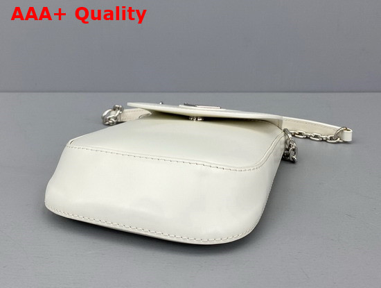 Prada Brushed Leather Mini Bag in White 1BH185 Replica