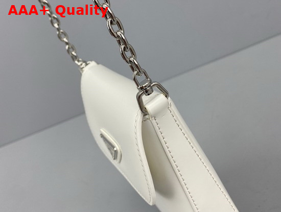 Prada Brushed Leather Mini Bag in White 1BH185 Replica