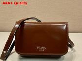 Prada Brushed Leather Mini Bag with Shoulder Strap in Cognac 2VD061 Replica