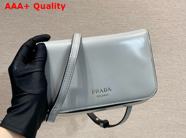 Prada Brushed Leather Mini Bag with Shoulder Strap in Cornflower 2VD061 Replica