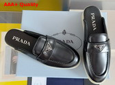 Prada Brushed Leather Mules in Black 1D270N Replica