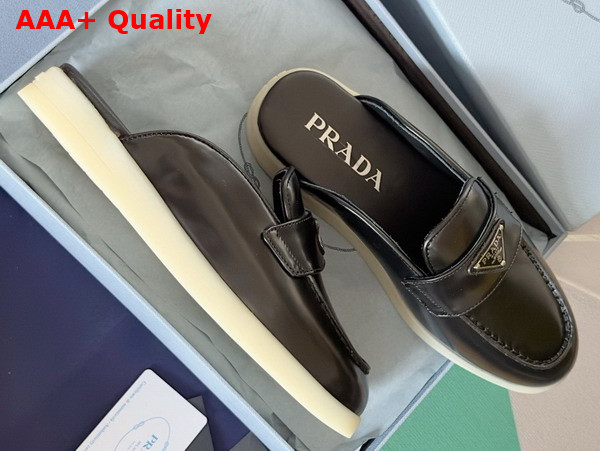 Prada Brushed Leather Mules in Black 1D270N Replica