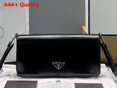 Prada Brushed Leather Prada Femme Bag in Black 1BD323 Replica