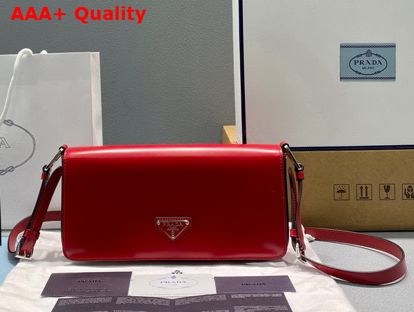 Prada Brushed Leather Prada Femme Bag in Scarlet 1BD323 Replica