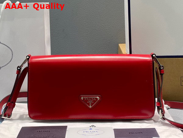 Prada Brushed Leather Prada Femme Bag in Scarlet 1BD323 Replica