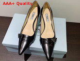 Prada Brushed Leather Pump in Black Replica