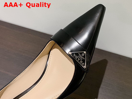 Prada Brushed Leather Pump in Black Replica