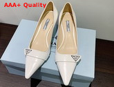 Prada Brushed Leather Pump in White Replica