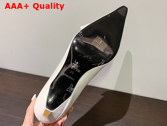 Prada Brushed Leather Pump in White Replica