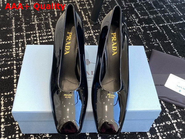 Prada Brushed Leather Pumps in Black 1I837N Replica