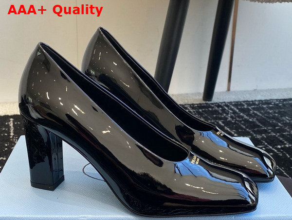 Prada Brushed Leather Pumps in Black 1I837N Replica