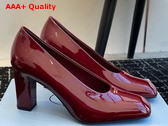 Prada Brushed Leather Pumps in Cherry Red 1I837N Replica