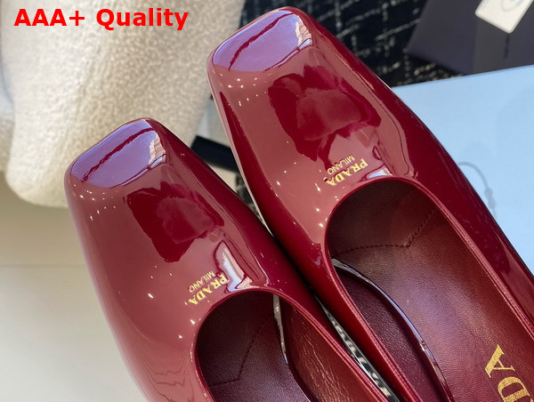 Prada Brushed Leather Pumps in Cherry Red 1I837N Replica