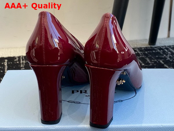 Prada Brushed Leather Pumps in Cherry Red 1I837N Replica