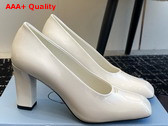 Prada Brushed Leather Pumps in Ivory 1I837N Replica