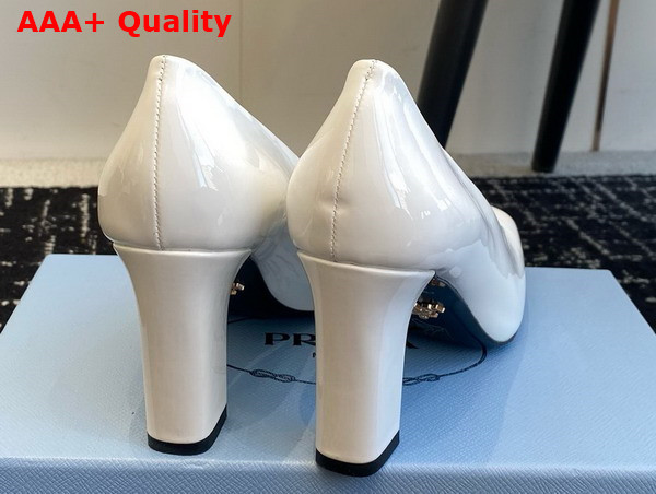 Prada Brushed Leather Pumps in Ivory 1I837N Replica