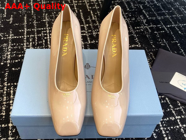 Prada Brushed Leather Pumps in Nude 1I837N Replica