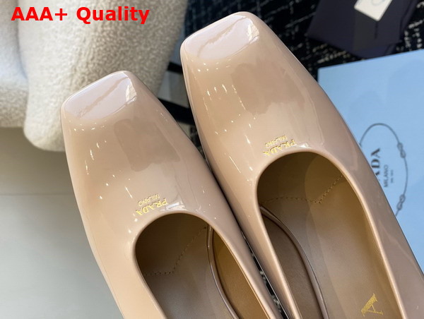 Prada Brushed Leather Pumps in Nude 1I837N Replica