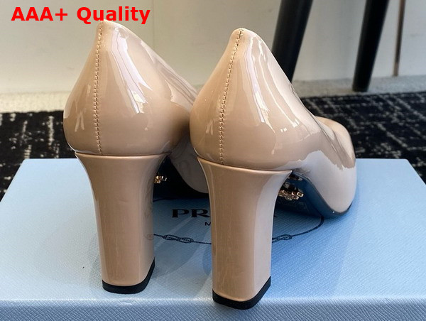 Prada Brushed Leather Pumps in Nude 1I837N Replica