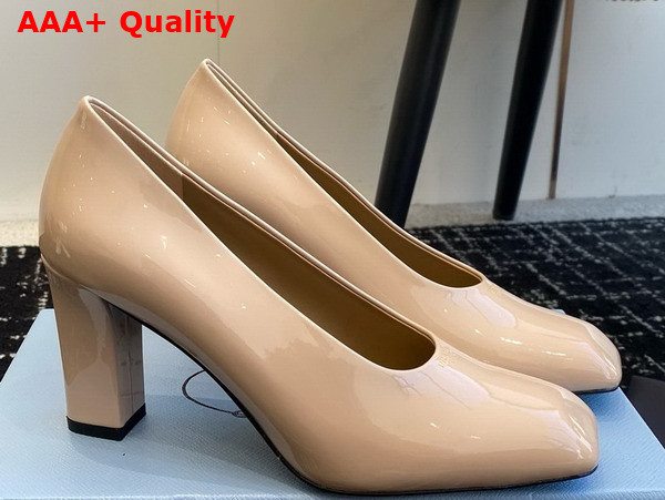 Prada Brushed Leather Pumps in Nude 1I837N Replica