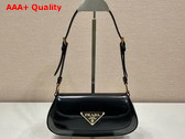 Prada Brushed Leather Shoulder Bag in Black 1BD345 Replica