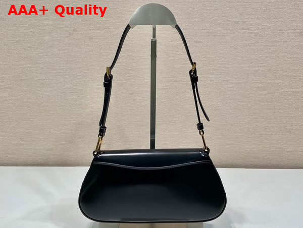 Prada Brushed Leather Shoulder Bag in Black 1BD345 Replica