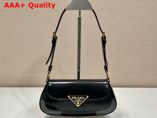 Prada Brushed Leather Shoulder Bag in Black 1BD345 Replica