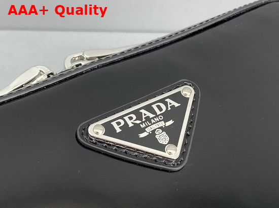 Prada Brushed Leather Shoulder Bag in Black 1BH180 Replica