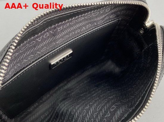 Prada Brushed Leather Shoulder Bag in Black 1BH180 Replica