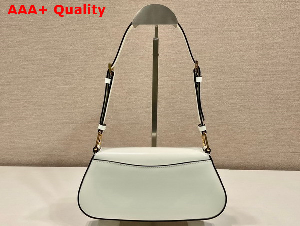 Prada Brushed Leather Shoulder Bag in White 1BD345 Replica