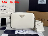 Prada Brushed Leather Shoulder Bag in White 1BH180 Replica