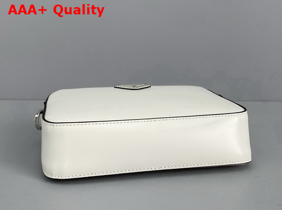 Prada Brushed Leather Shoulder Bag in White 1BH180 Replica