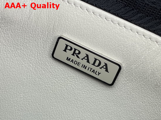 Prada Brushed Leather Shoulder Bag in White 1BH180 Replica