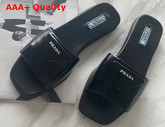 Prada Brushed Leather Slides in Black Replica