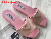 Prada Brushed Leather Slides in Pink Replica