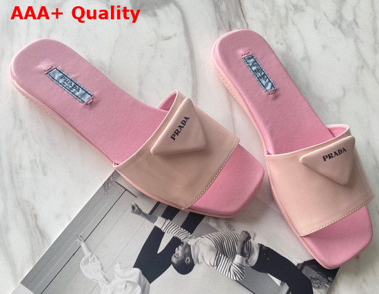 Prada Brushed Leather Slides in Pink Replica