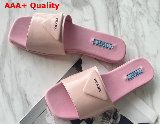 Prada Brushed Leather Slides in Pink Replica