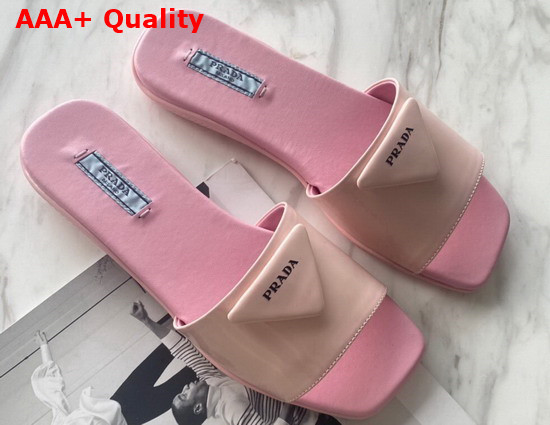 Prada Brushed Leather Slides in Pink Replica