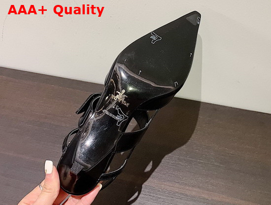 Prada Brushed Leather Slingback Pump in Black Replica