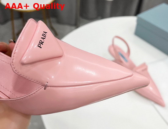 Prada Brushed Leather Slingback Pumps Alabaster Pink 1D896M Replica