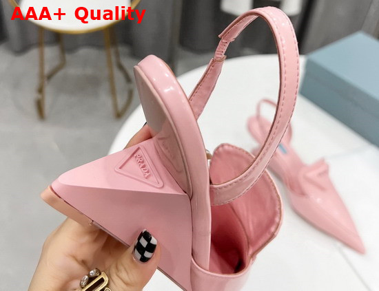 Prada Brushed Leather Slingback Pumps Alabaster Pink 1D896M Replica