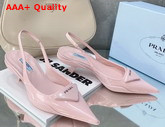 Prada Brushed Leather Slingback Pumps in Pink Replica