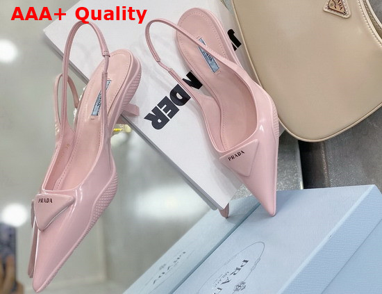 Prada Brushed Leather Slingback Pumps in Pink Replica