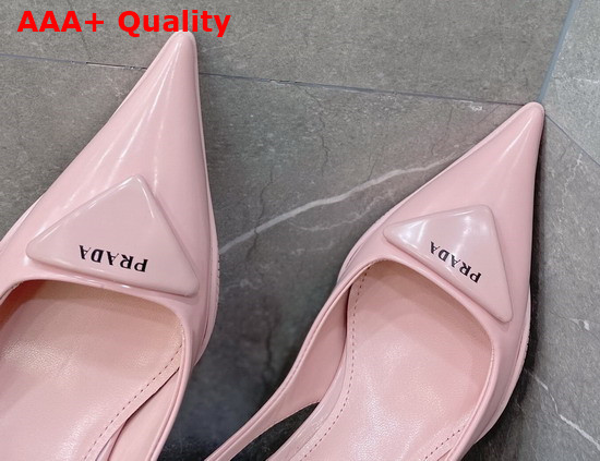 Prada Brushed Leather Slingback Pumps in Pink Replica