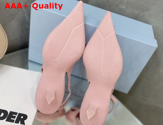 Prada Brushed Leather Slingback Pumps in Pink Replica