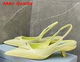 Prada Brushed Leather Slingback Pumps in Yellow Replica